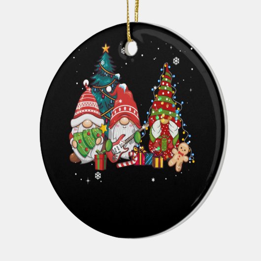 バスギタープレーヤー格言おもしろいクリスマスツリーリグ セラミックオーナメント (左)