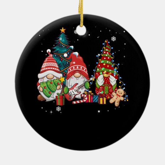 バスギタープレーヤー格言おもしろいクリスマスツリーリグ セラミックオーナメント (裏面)