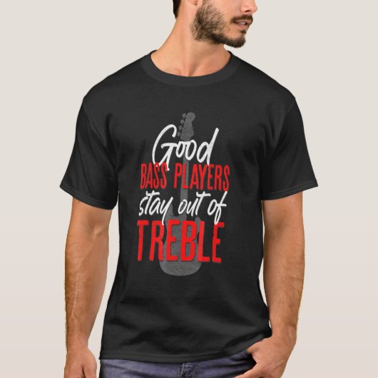 バスギターベースの女性及びメンズベースプレーヤー Tシャツ (正面)