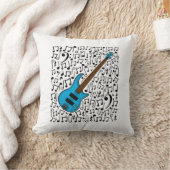 バスギターミュージカルノートベーシストミュージシャン クッション (ブランケット)