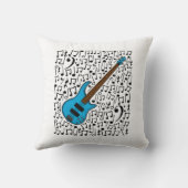 バスギターミュージカルノートベーシストミュージシャン クッション (裏面)