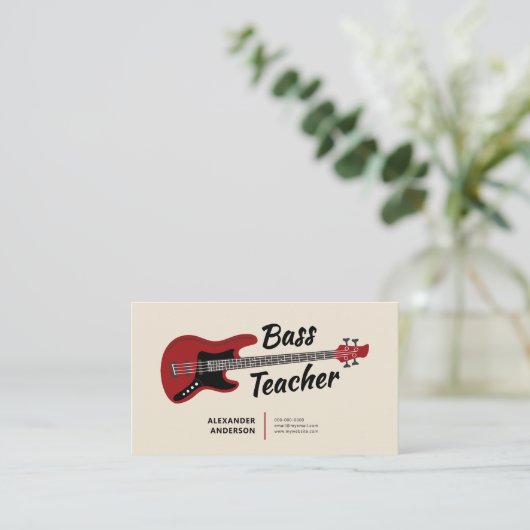 バスギター先生 名刺 (スタンド正面)