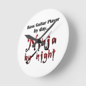バスギター忍者 ラウンド壁時計 (傾斜)