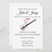 バスギター結婚式招待状ベースミュージシャン 招待状 (正面/裏面)