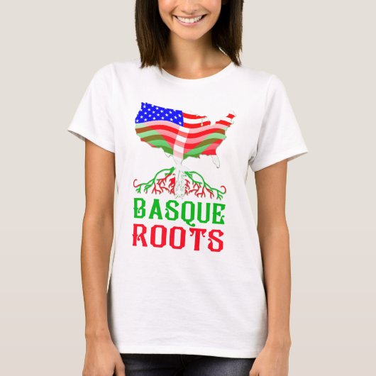 バスクのアメリカの根のティー Tシャツ (正面)
