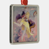 バスクのタンブリンを持つダンサー メタルオーナメント (右)