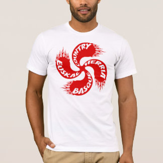 バスクの十字の燃えるようなワイシャツ Tシャツ
