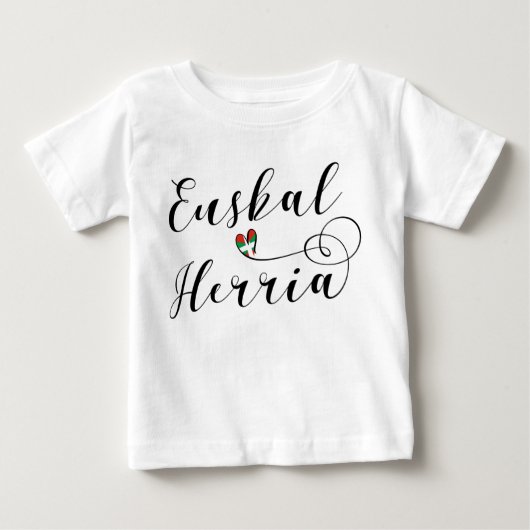 バスクの国のハートのTシャツEuskal Herria ベビーTシャツ (正面)