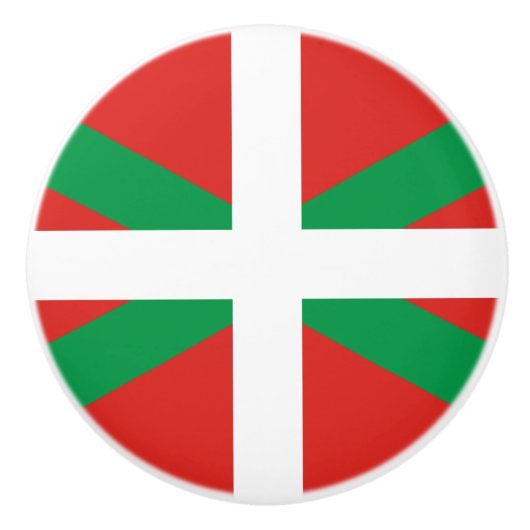 バスクの国の陶磁器のノブの旗 セラミックノブ (正面)