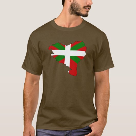バスクの旗の地図 Tシャツ (正面)