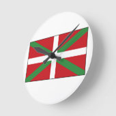 バスクの旗スペイン ラウンド壁時計 (傾斜)