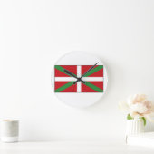 バスクの旗スペイン ラウンド壁時計 (ホーム)