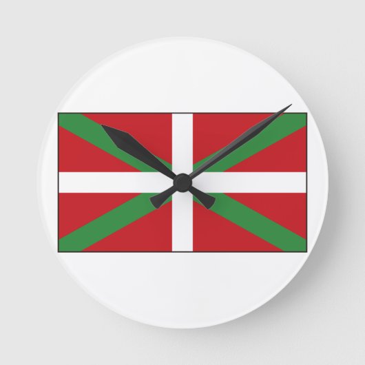 バスクの旗スペイン ラウンド壁時計 (正面)