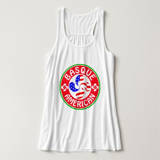 バスクアメリカンユースカラウブルクロスティー タンクトップ (デザイン正面)