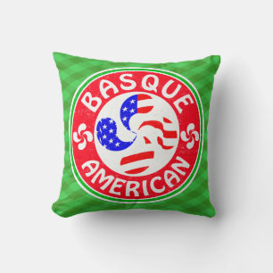 バスクアメリカンユースカラウブルクロス クッション