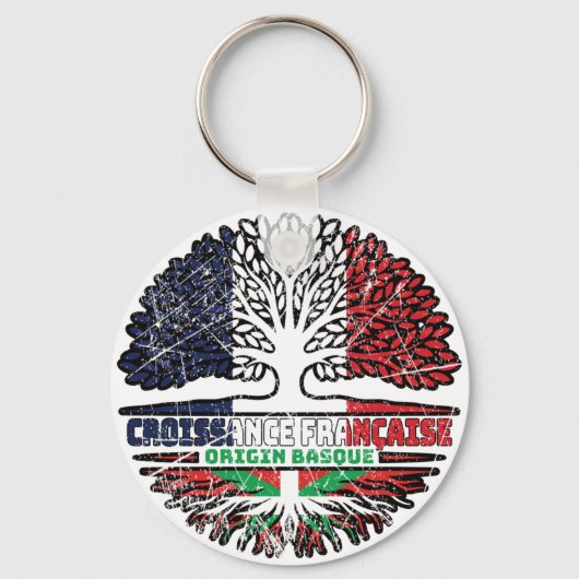 バスクカントリーバスクフランスのフランスツリールーツ キーホルダー (正面)