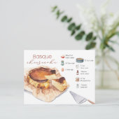 バスクチーズケーキレシピはがき ポストカード (スタンド正面)