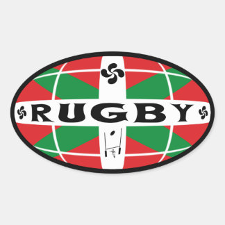 バスクラグビーステッカー 楕円形シール
