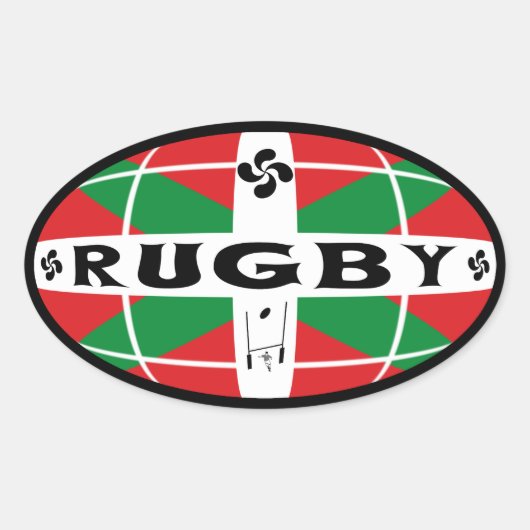 バスクラグビーステッカー 楕円形シール (正面)