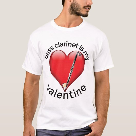 バスクラリネットは私のバレンタイン Tシャツ (正面)