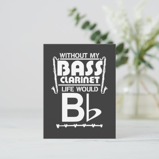バスクラリネットギフト – おもしろいミュージシャン音楽ことわざ ポストカード (スタンド正面)