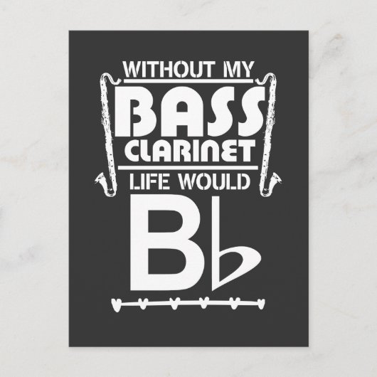 バスクラリネットギフト – おもしろいミュージシャン音楽ことわざ ポストカード (正面)