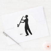 バスクラリネットシャドウステッカー ラウンドシール (封筒)