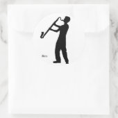 バスクラリネットシャドウステッカー ラウンドシール (バッグ)