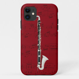 バスクラリネット及び音楽電話箱。 一突き色 iPhone 11 ケース