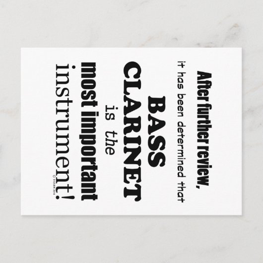 バスクラリネット最重要楽器 ポストカード (正面)