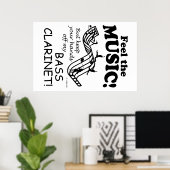 バスクラリネ感じット音楽 ポスター (ホームオフィス)