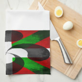 バスク動揺して国旗とクロスカッチンタオル キッチンタオル (四つ折り)