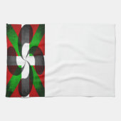 バスク動揺して国旗とクロスカッチンタオル キッチンタオル (横)