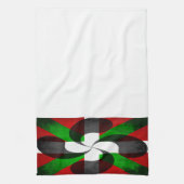 バスク動揺して国旗とクロスカッチンタオル キッチンタオル (縦)