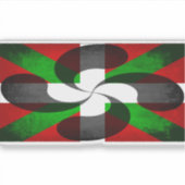 バスク国旗とクロスビニールのシール シール (正面)