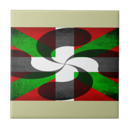 バスク国旗とクロス タイル