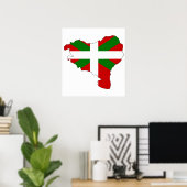 バスク国旗の地図フルサイズ ポスター (ホームオフィス)