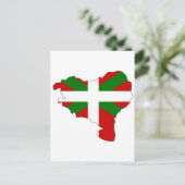 バスク国旗の地図 ポストカード (スタンド正面)