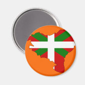 バスク国旗の地図 マグネット (正面/裏面)