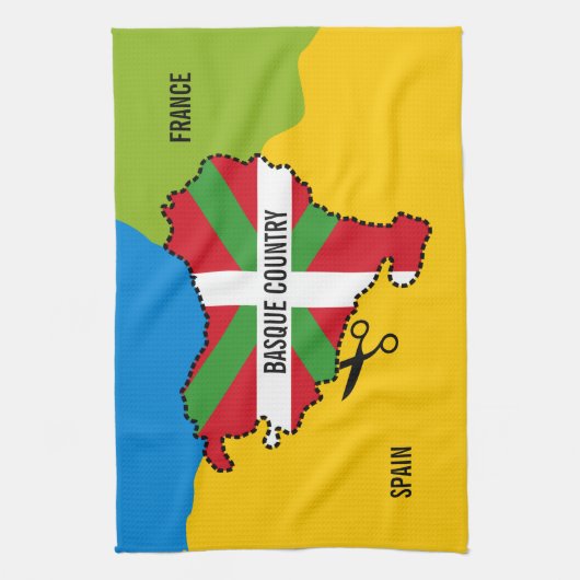 バスク国旗イクリニャ、バスクの国からの独立。 キッチンタオル (縦)