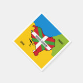 バスク国旗イクリニャ、バスクの国からの独立。 スタンダードカクテルナプキン (角)