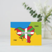 バスク国旗イクリニャ、バスクの国からの独立。 ポストカード (スタンド正面)