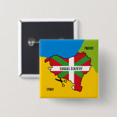 バスク国旗イクリニャ、バスクの国からの独立。 缶バッジ (正面&裏面)