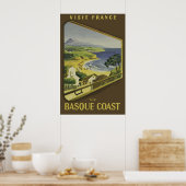 バスク海岸，フランスヴィンテージ旅行ポスター ポスター (キッチン)