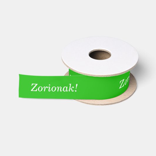 バスク語のお祝い: Zorionak! 、 サテンリボン (リール)