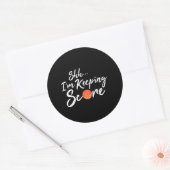 バスケおもしろいットコーチスコアブックキーパー保ズ ラウンドシール (封筒)