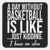 バスケおもしろいットスポーツの贈り物 スクエアシール (正面)