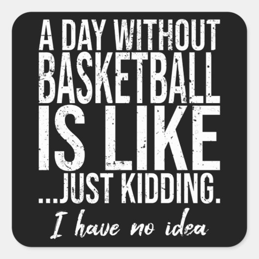 バスケおもしろいットスポーツの贈り物 スクエアシール (正面)