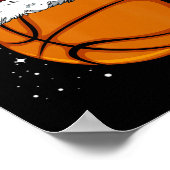 バスケおもしろいットトナディアサンタハットクリスマスホリ ポスター (角)