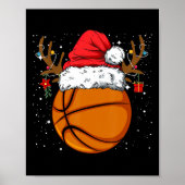 バスケおもしろいットトナディアサンタハットクリスマスホリ ポスター (正面)